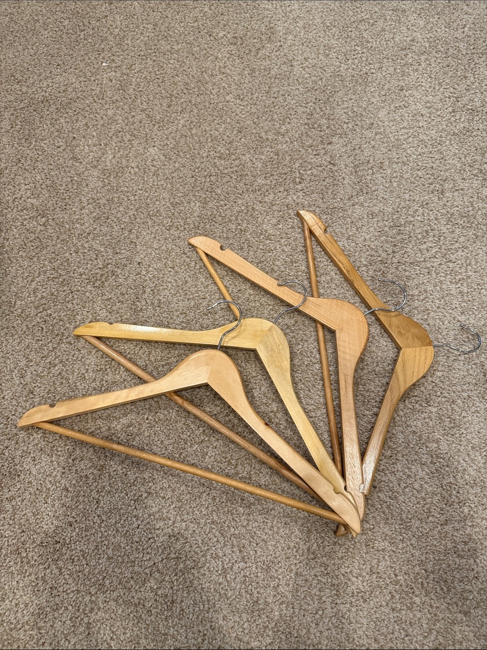Natural Wood Hangers - sets of 4 - 100 total - buy as many sets as you need